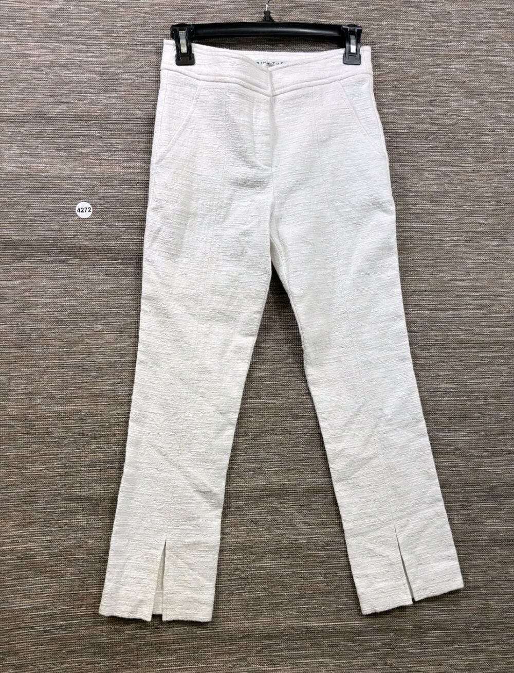 Trina Turk North Beach Textured Split Hem Crop Pants Womens Size 00 White